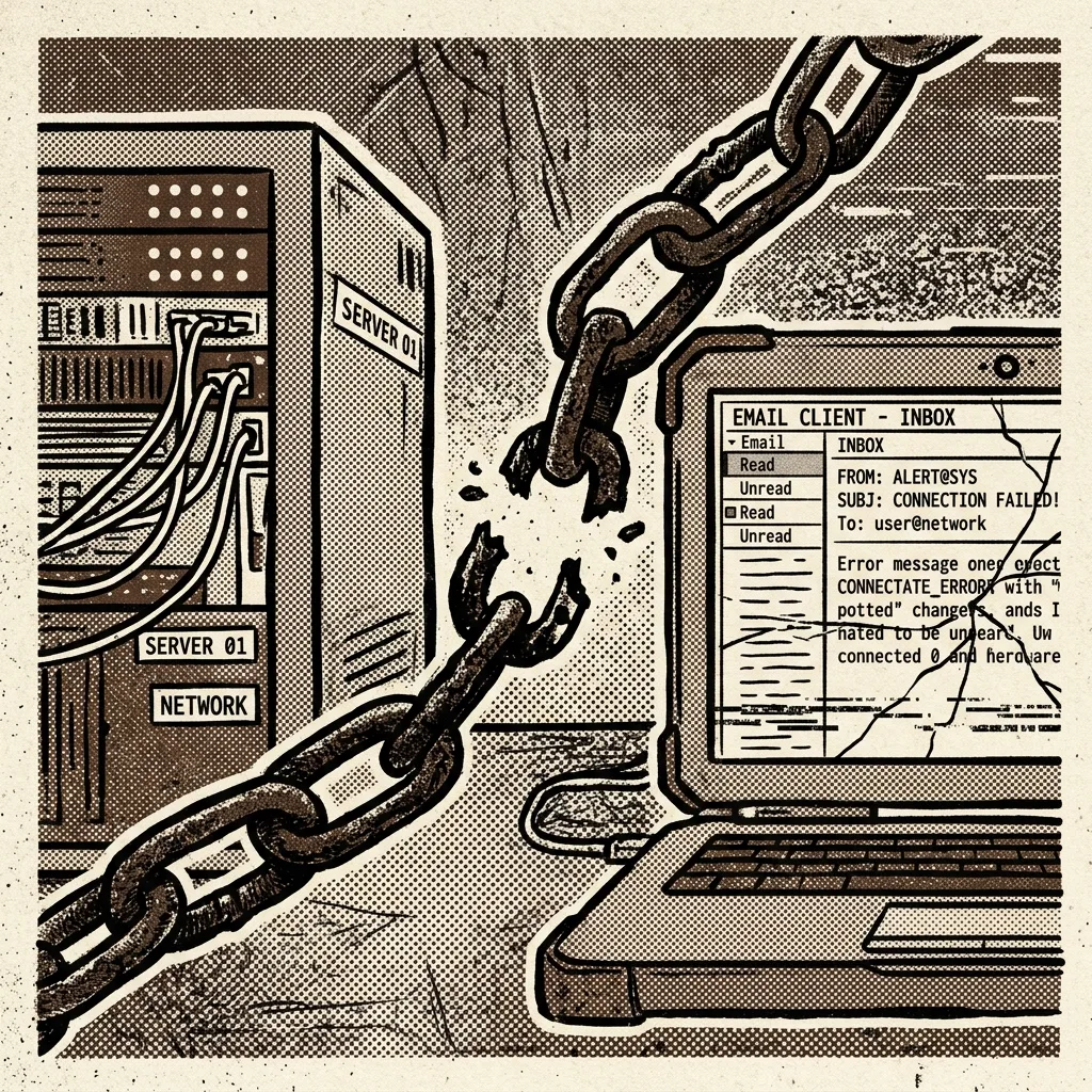 Tangled IMAP cables next to a clean Worker path