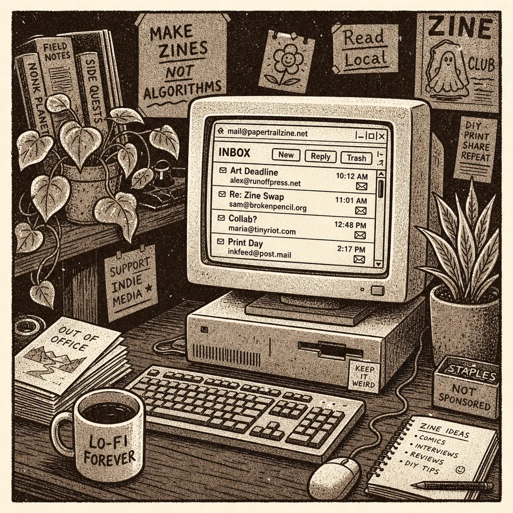 Independent desk setup with custom domain mail